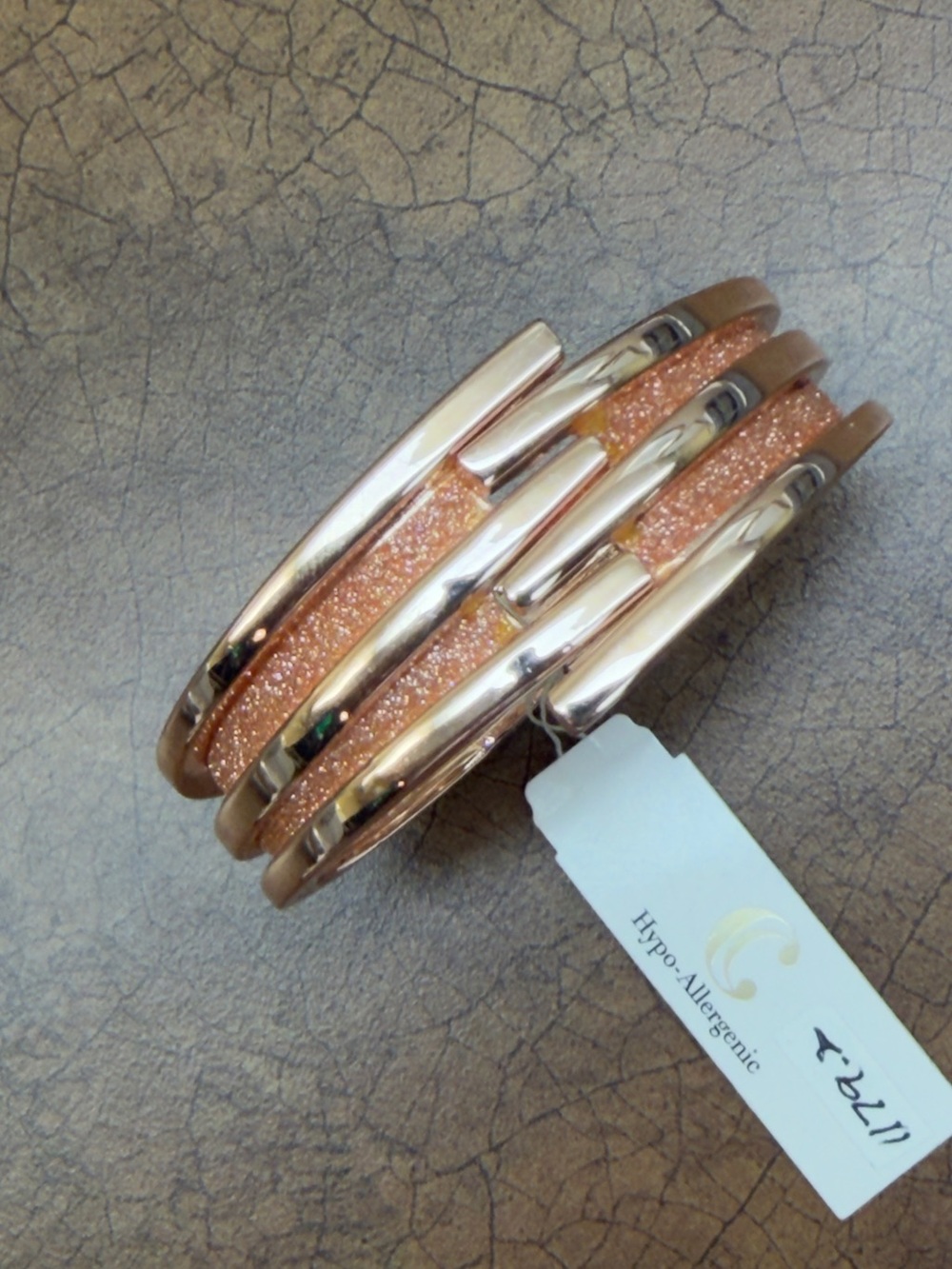 Rose Gold Glitter Multi-Band Bracelet